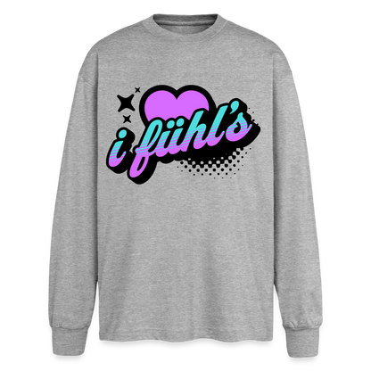 i fühl‘s Design – Oversized Langarmshirt - Grau meliert