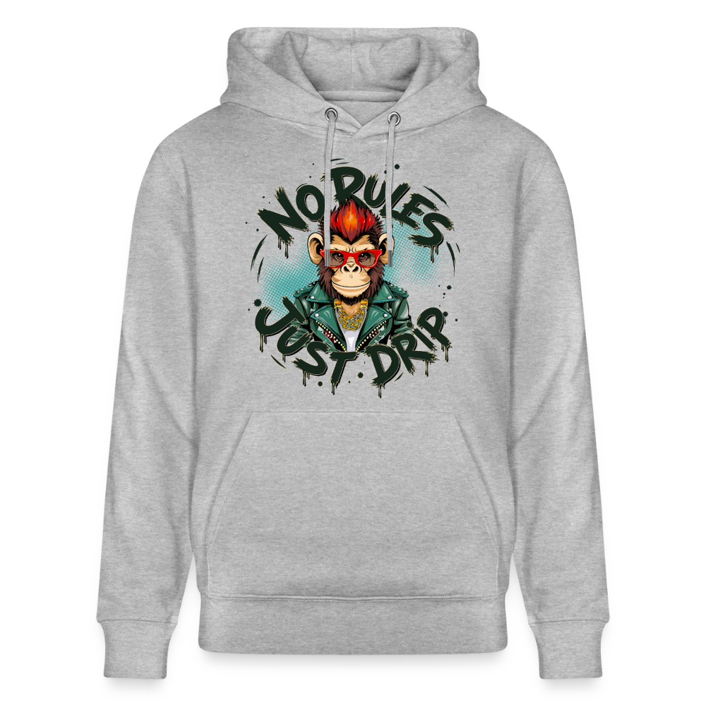 Monkey No Rules Design – Unisex Bio-Hoodie - Grau meliert