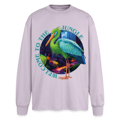 Jungle Design – Oversized Langarmshirt - verblasstes Lila