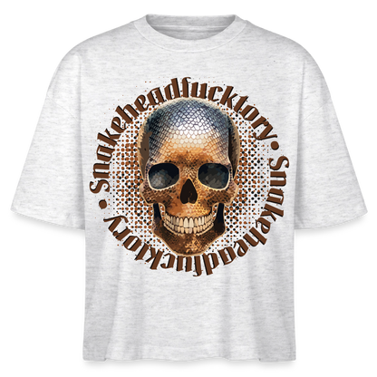 Snake Skull Design – Frauen Boxy Bio-T-Shirt - Weiß meliert
