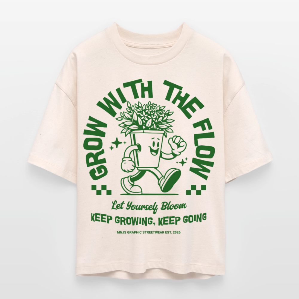 Keep Growing Design – Frauen Boxy Bio-T-Shirt - Natur