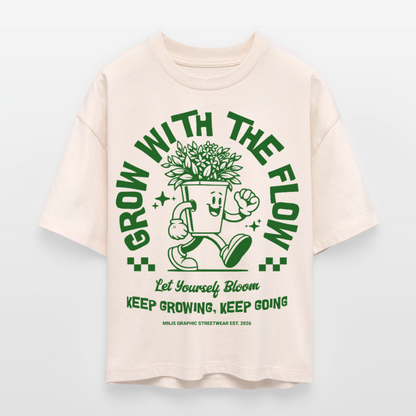 Keep Growing Design – Frauen Boxy Bio-T-Shirt - Natur