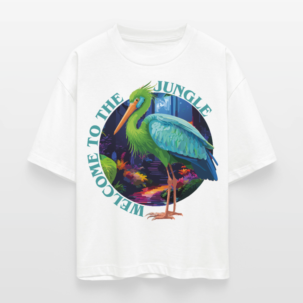 Jungle Design – Frauen Boxy Bio-T-Shirt - Weiß