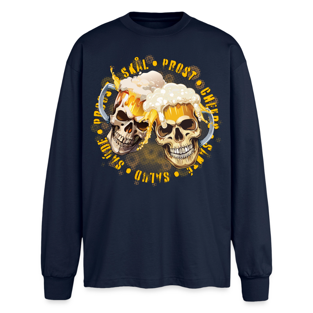 Party Skull Design – Oversized Langarmshirt - Navy