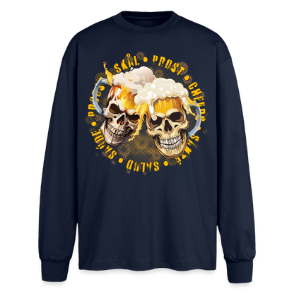 Party Skull Design – Oversized Langarmshirt - Navy