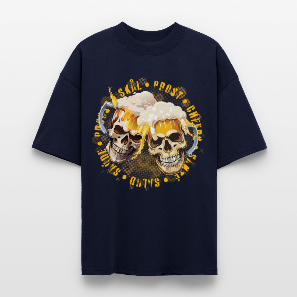 Party Skull Design – Oversized Unisex Bio T-Shirt - Navy