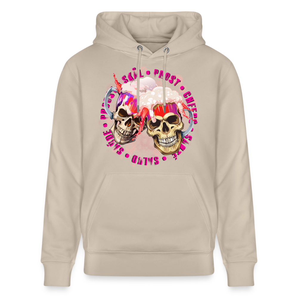 Party Skull Design Pink – Unisex Bio-Hoodie - Beige