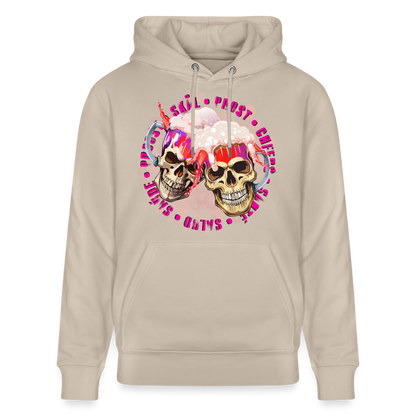 Party Skull Design Pink – Unisex Bio-Hoodie - Beige