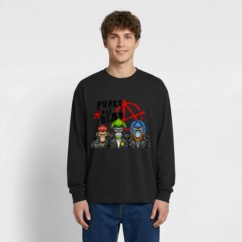 Punks Not Dead Design – Oversized Langarmshirt - Schwarz
