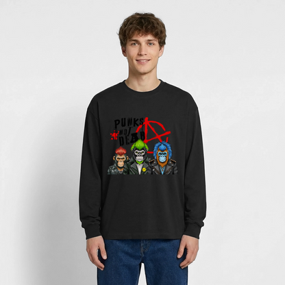 Punks Not Dead Design – Oversized Langarmshirt - Schwarz