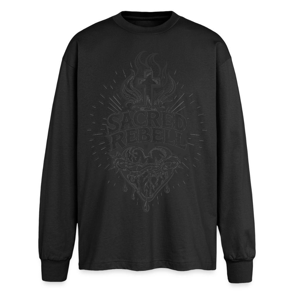 Sacred Rebell Design – Oversized Langarmshirt - Schwarz