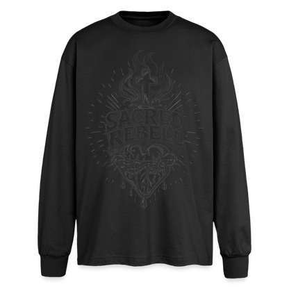 Sacred Rebell Design – Oversized Langarmshirt - Schwarz