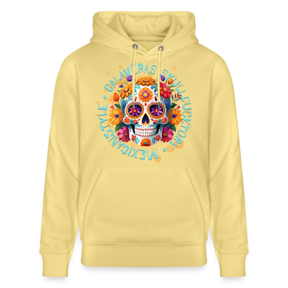 Sugar Skull Blumen Design – Unisex Bio-Hoodie - Gelb Viva 