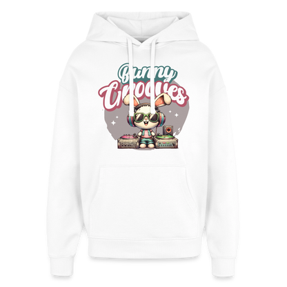 Bunny Grooves Design – Oversized Unisex Hoodie - Weiß