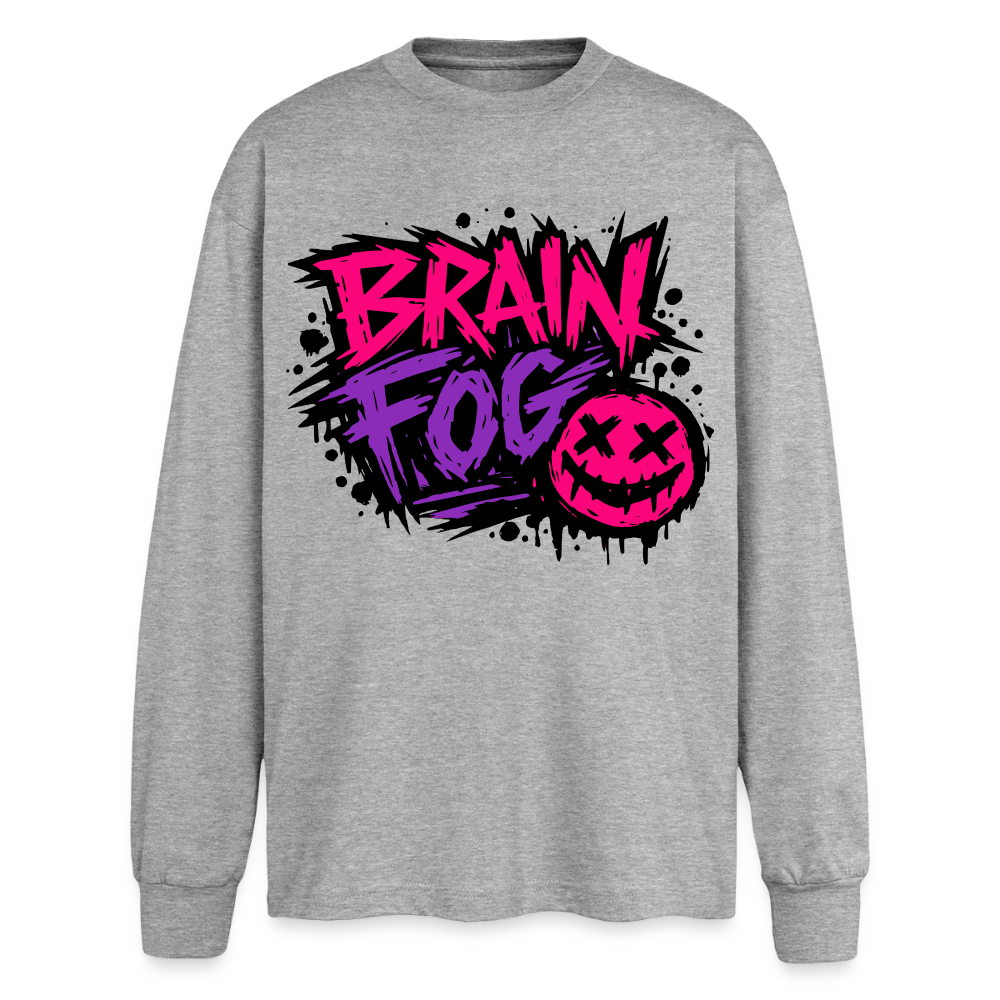 Brain Fog Design – Oversized Langarmshirt - Grau meliert