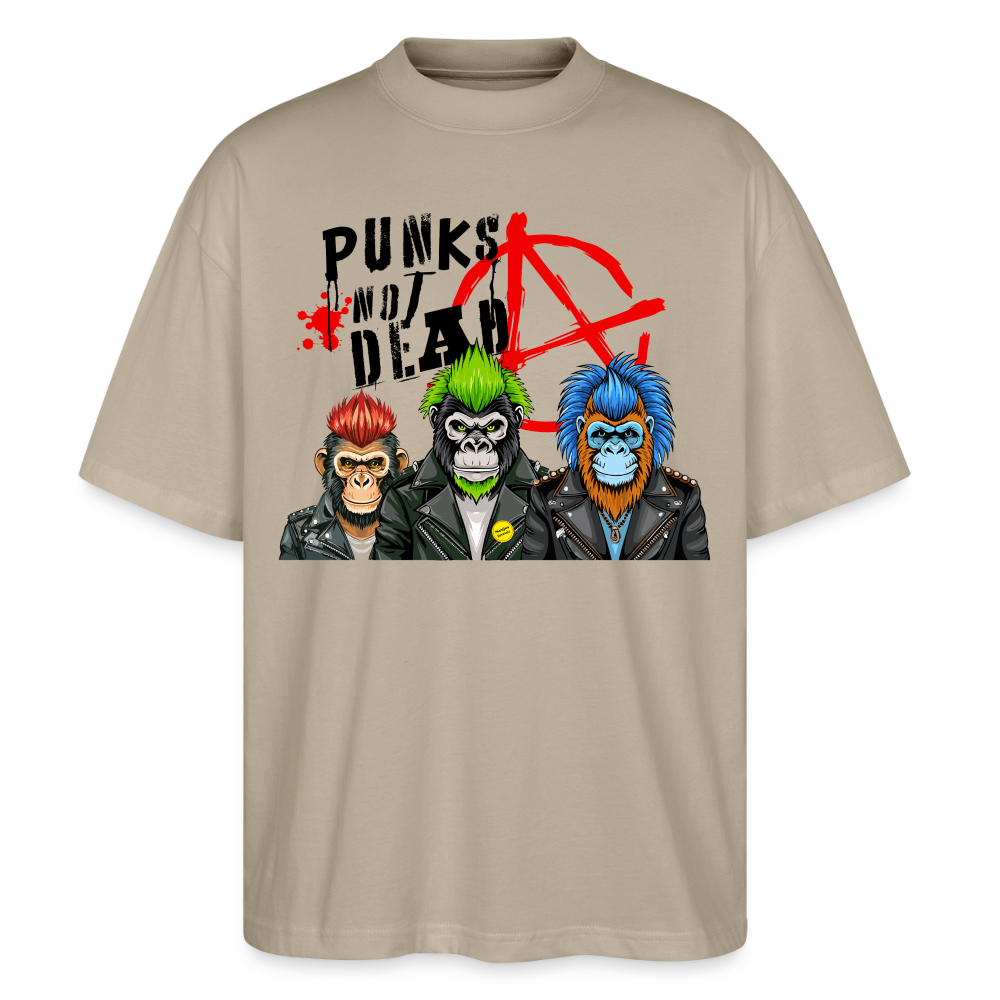 Punks Not Dead Design – Oversized Unisex Bio T-Shirt - Steingrau