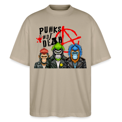 Punks Not Dead Design – Oversized Unisex Bio T-Shirt - Steingrau