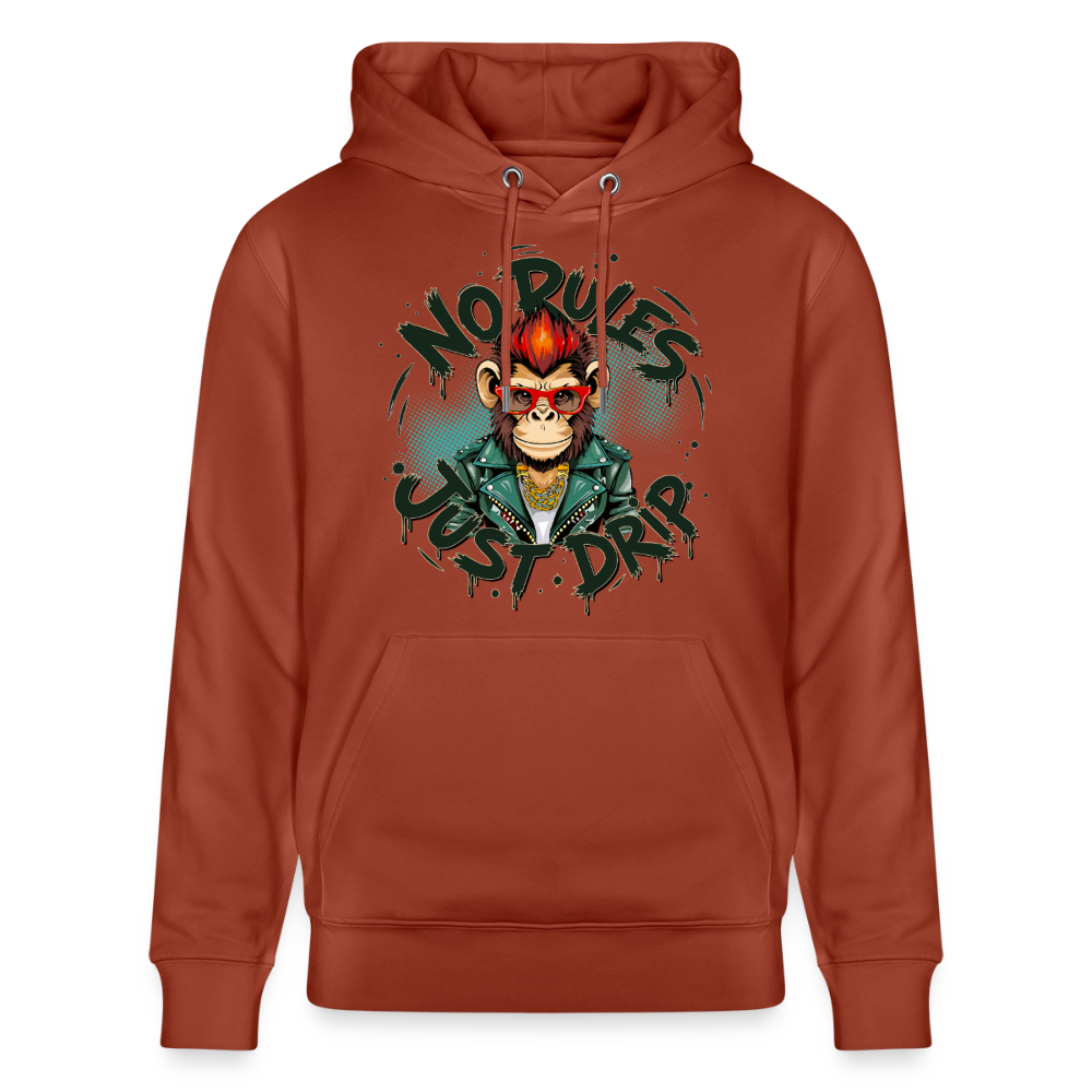 Monkey No Rules Design – Unisex Bio-Hoodie - Terrakotta