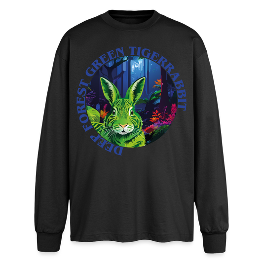 Tiger Rabbit Design – Oversized Langarmshirt - Schwarz