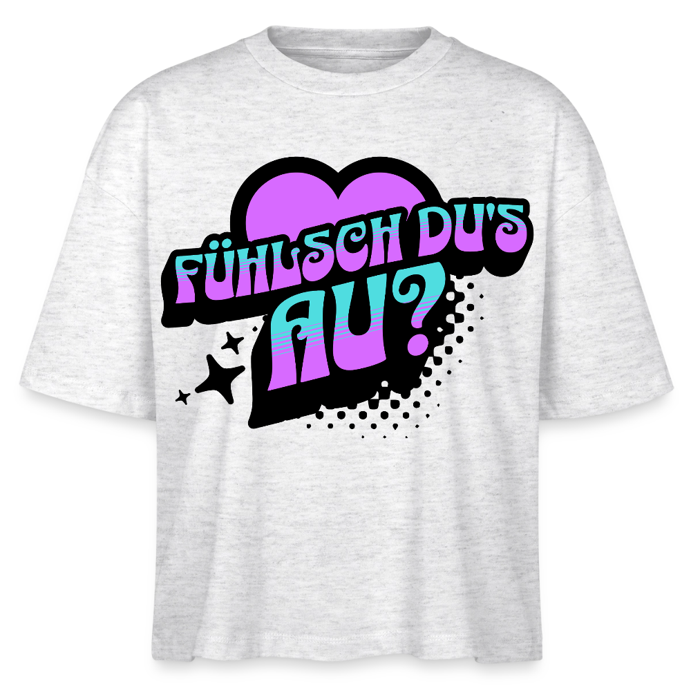 Fühlsch du‘s au Design – Frauen Boxy Bio-T-Shirt - Weiß meliert