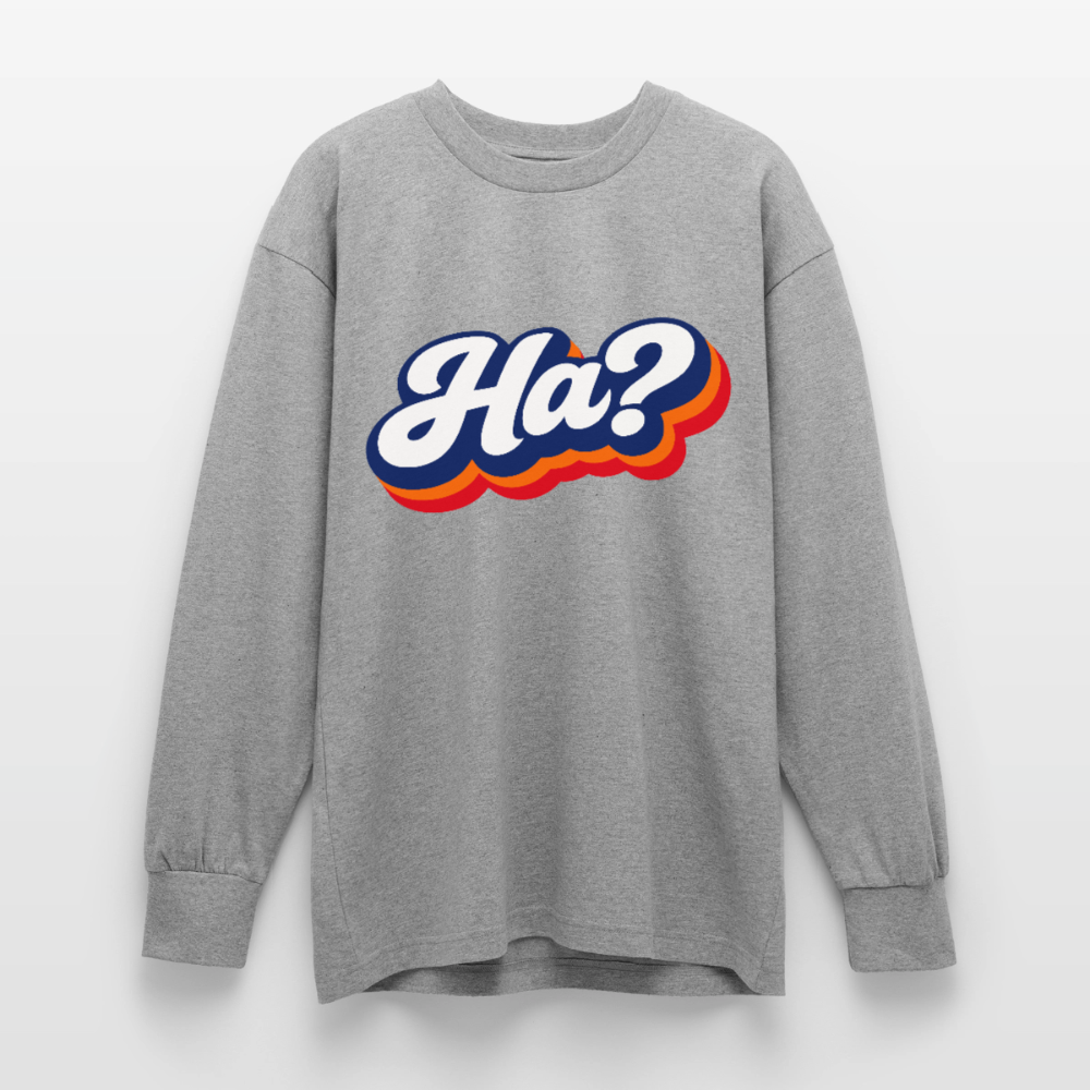 Ha? Design – Oversized Langarmshirt - Grau meliert