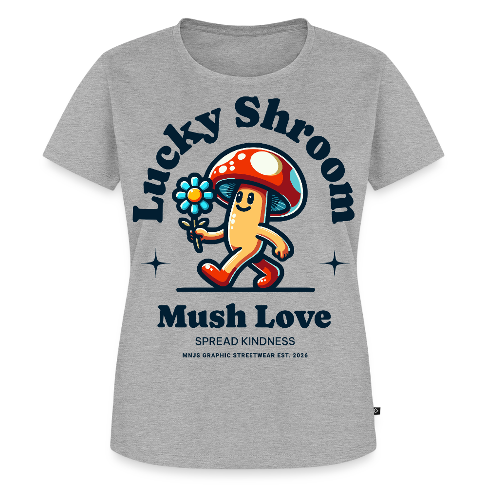 Lucky Shroom Design – Frauen Premium T-Shirt - Grau meliert