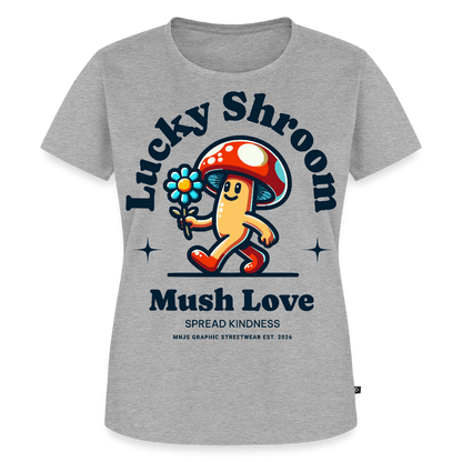 Lucky Shroom Design – Frauen Premium T-Shirt - Grau meliert