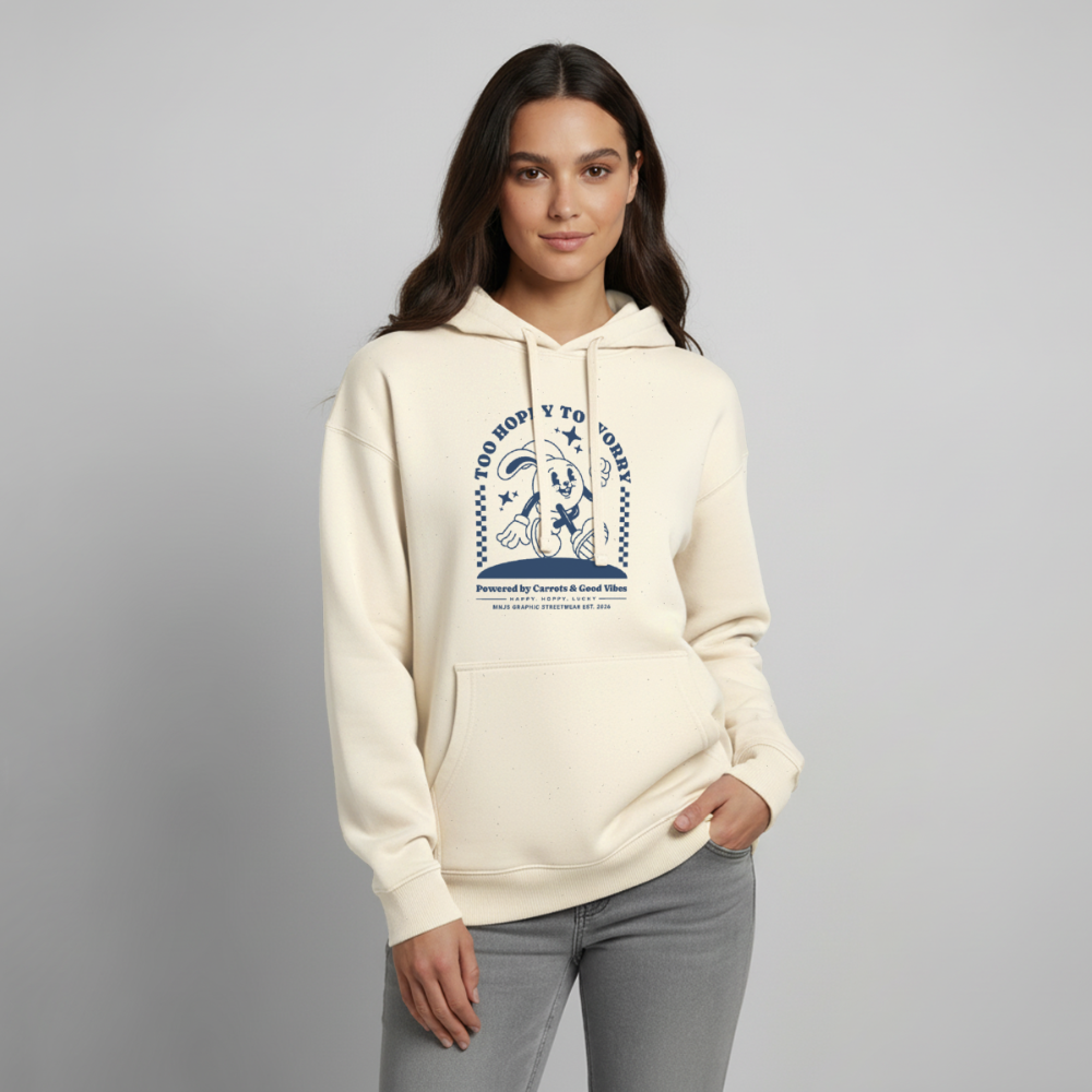 Too Hoppy Too Worry Design – Oversized Unisex Hoodie - Natur
