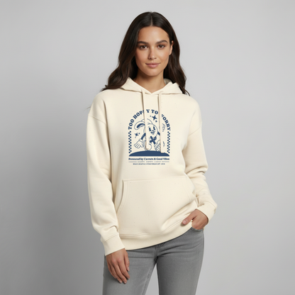 Too Hoppy Too Worry Design – Oversized Unisex Hoodie - Natur
