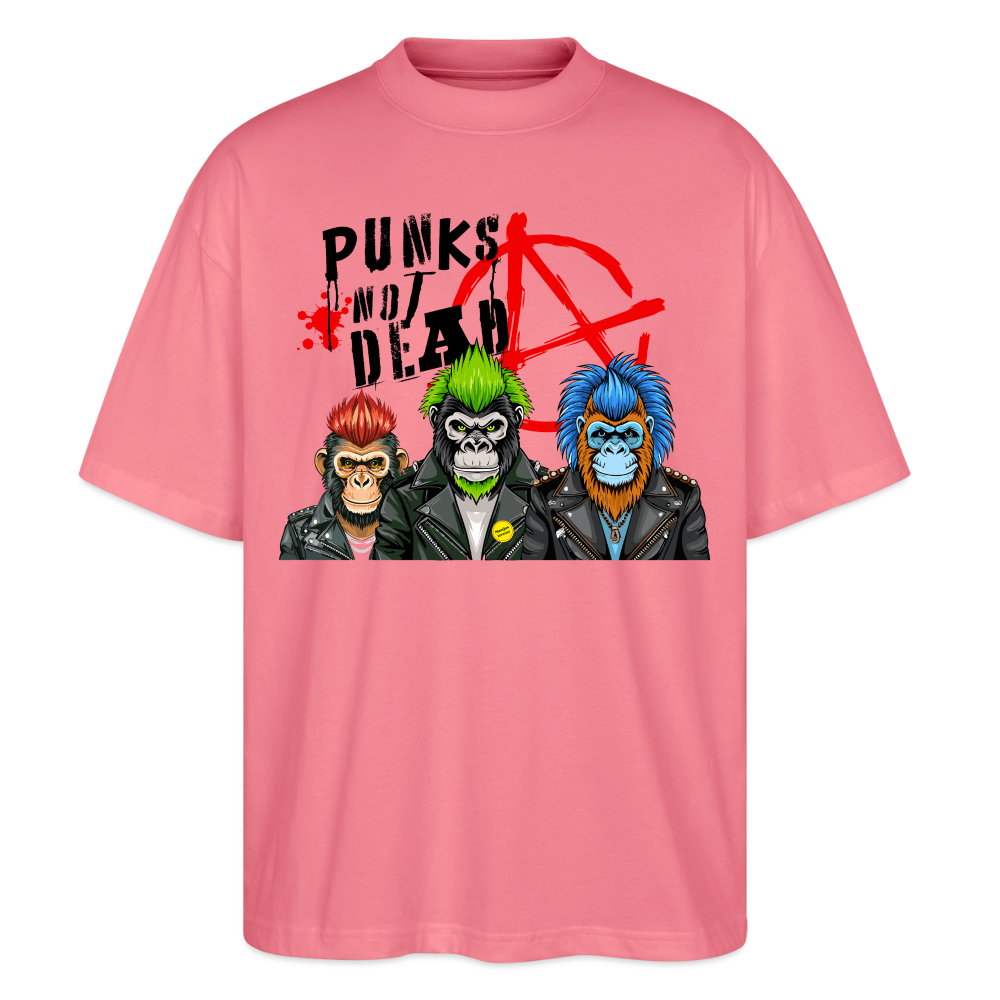 Punks Not Dead Design – Oversized Unisex Bio T-Shirt - Pink 