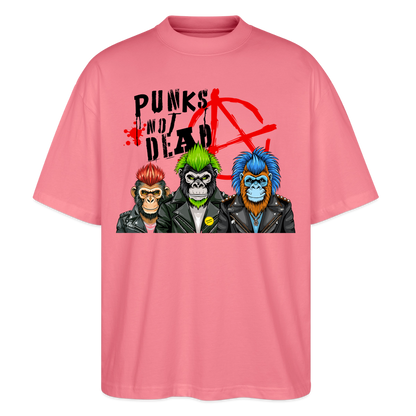 Punks Not Dead Design – Oversized Unisex Bio T-Shirt - Pink 