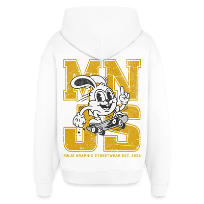 Skate Bunny Design – Oversized Unisex Hoodie - Weiß