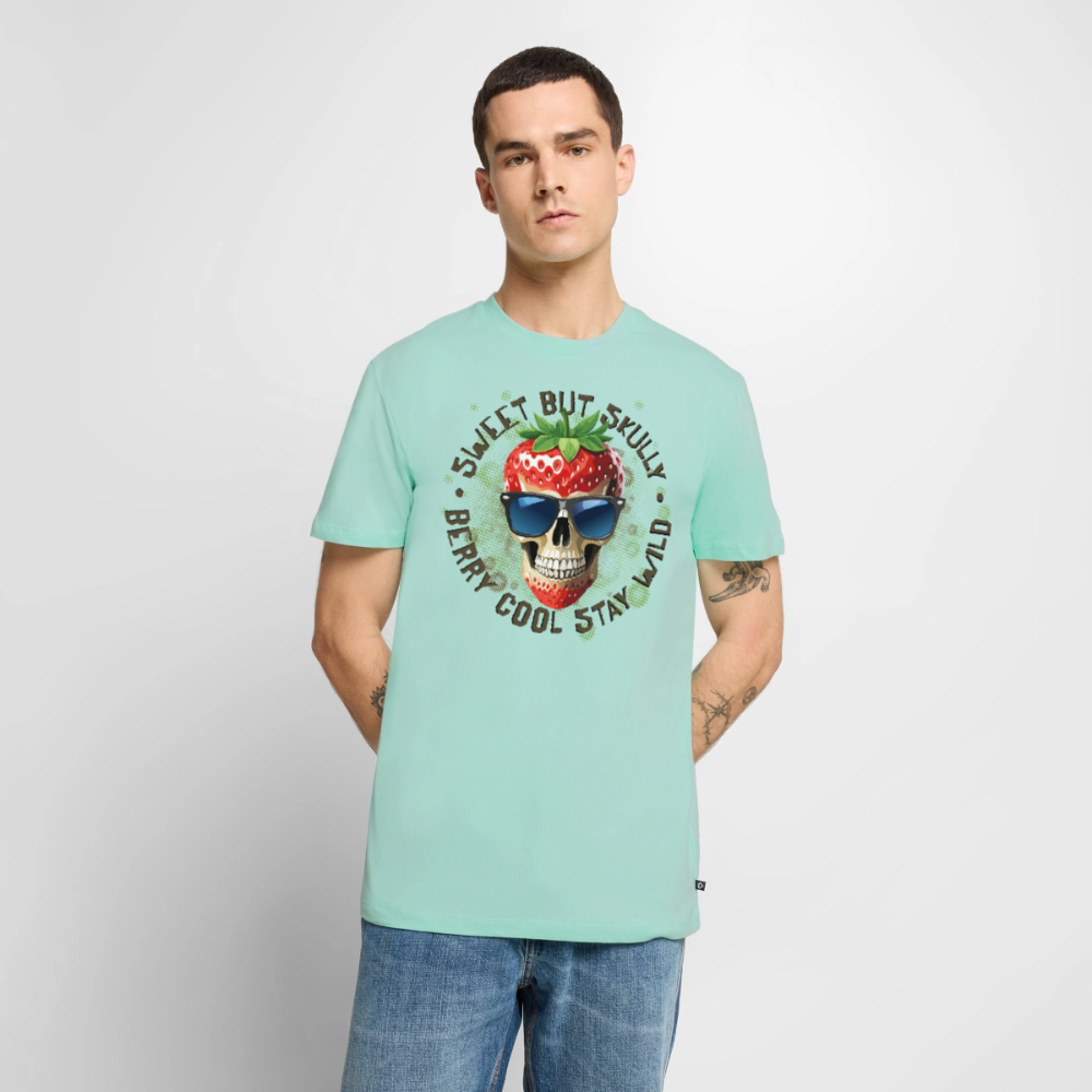 Strawberry Skull Design – Männer Premium T-Shirt - Mint 