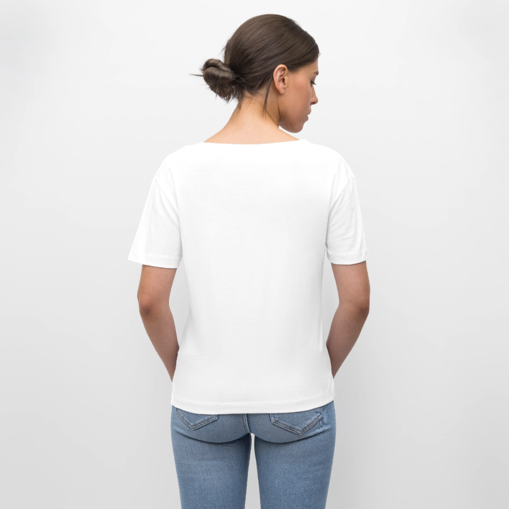 Sugar Skull Blumen Design – Relaxed Rundhals Frauen Bio-T-Shirt - Weiß