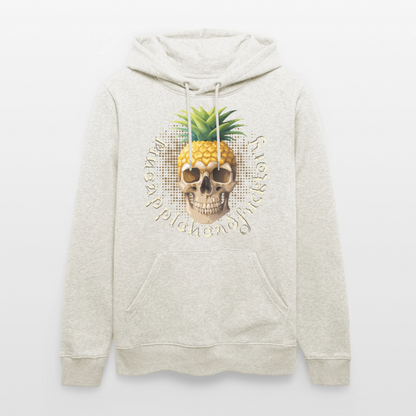 Pineapple Skull Design - Unisex Bio-Hoodie - Beige meliert