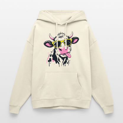 Street Cow Design – Oversized Unisex Hoodie - Natur