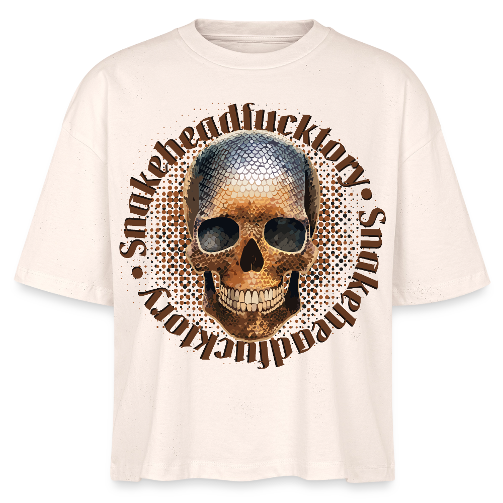 Snake Skull Design – Frauen Boxy Bio-T-Shirt - Natur