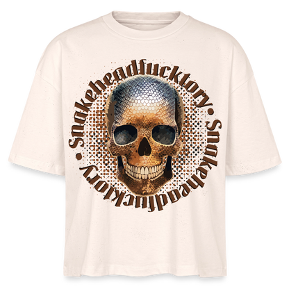 Snake Skull Design – Frauen Boxy Bio-T-Shirt - Natur