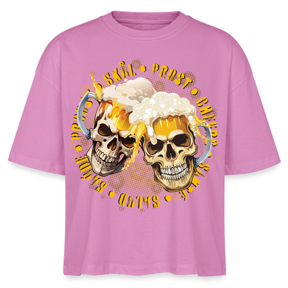 Party Skull Design – Frauen Boxy Bio-T-Shirt - Pink
