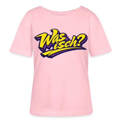 Was isch? Design – Rundhals Frauen Bio-T-Shirt - Hellrosa