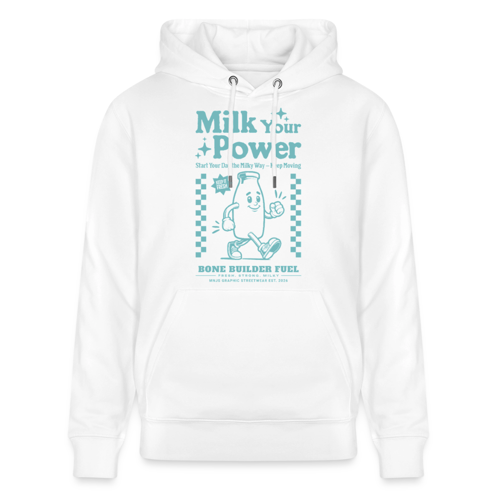 Milk Your Power Design – Unisex Bio-Hoodie - Weiß