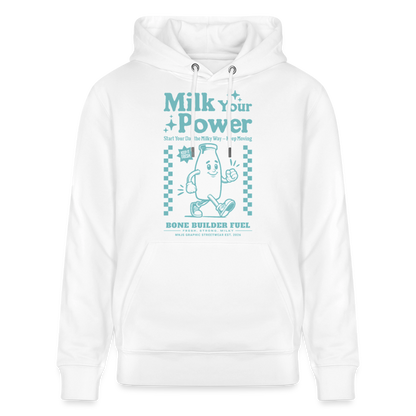 Milk Your Power Design – Unisex Bio-Hoodie - Weiß