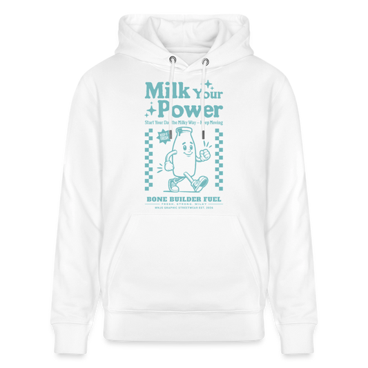 Milk Your Power Design – Unisex Bio-Hoodie - Weiß