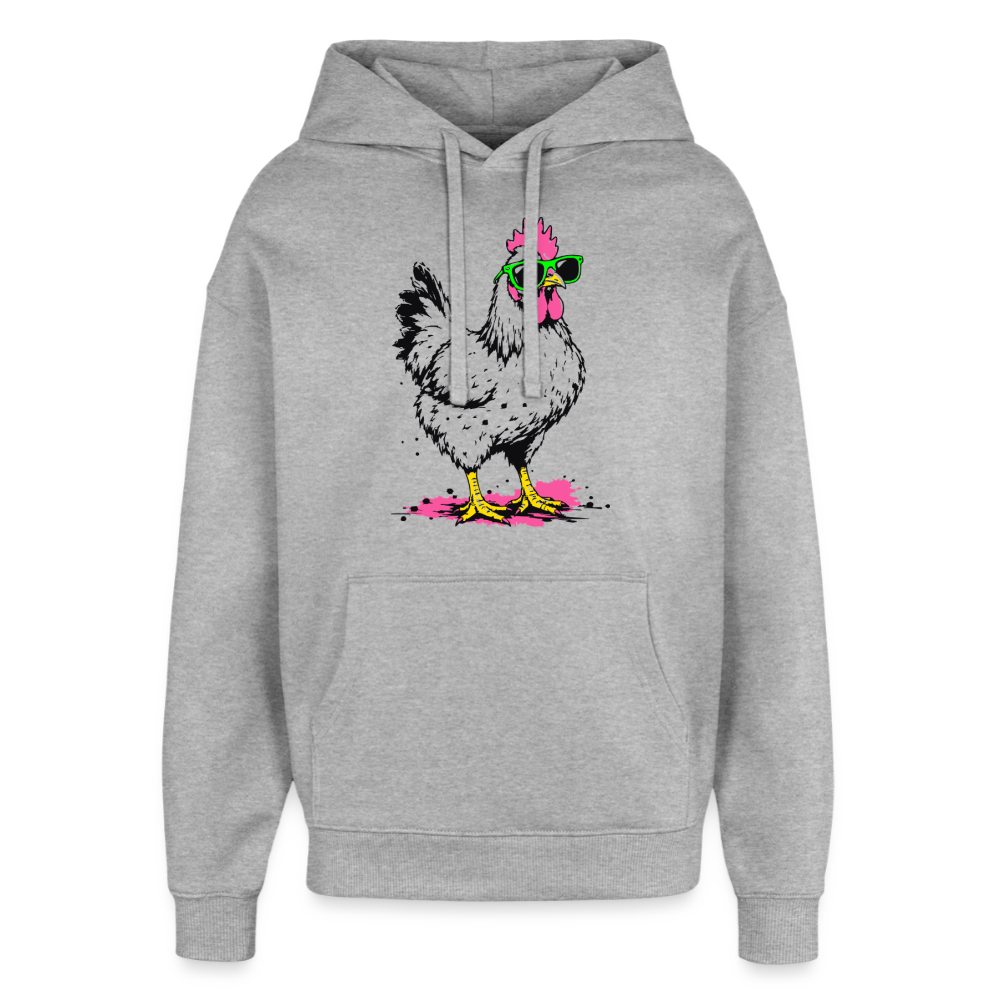 Street Chicken Design – Oversized Unisex Hoodie - Grau meliert