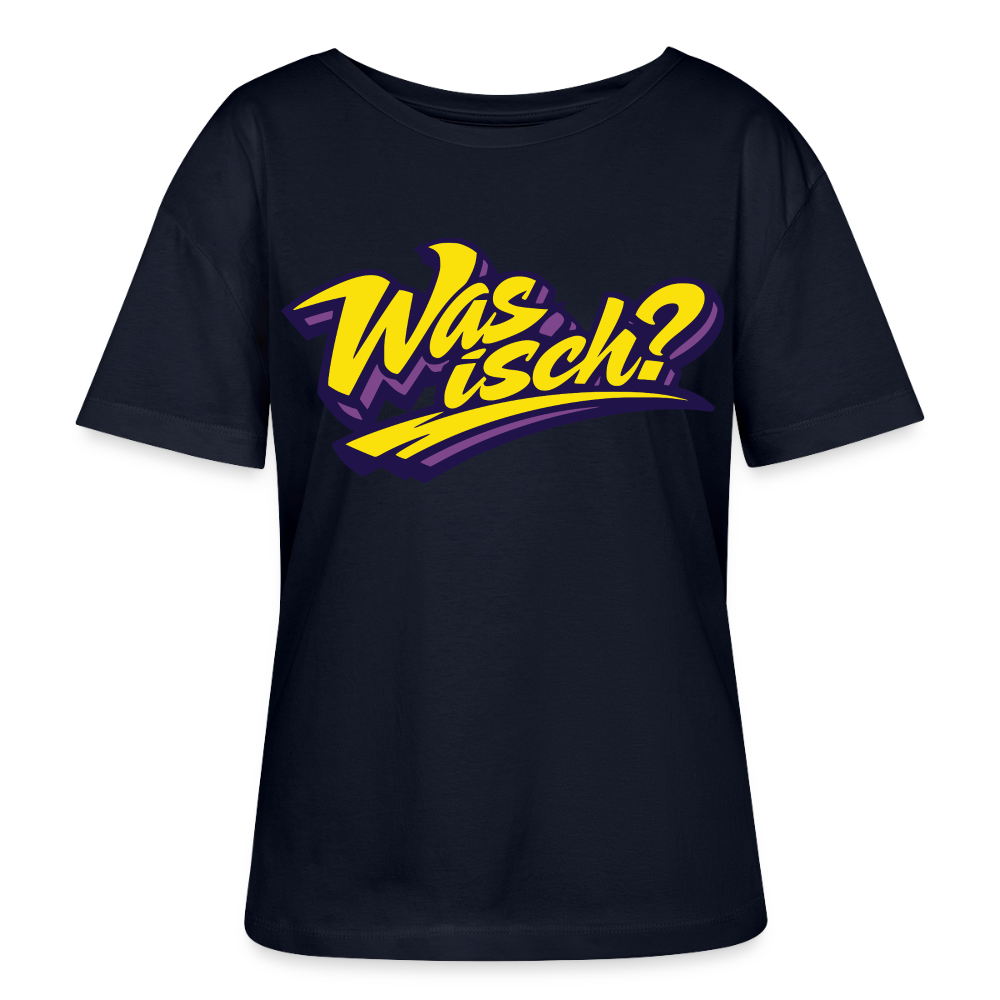 Was isch? Design – Rundhals Frauen Bio-T-Shirt - Navy