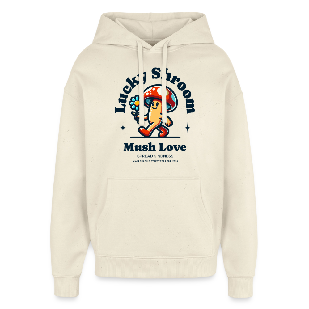 Lucky Shroom Design – Oversized Unisex Hoodie - Natur