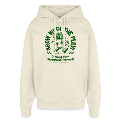 Keep Growing Design – Oversized Unisex Hoodie - Natur