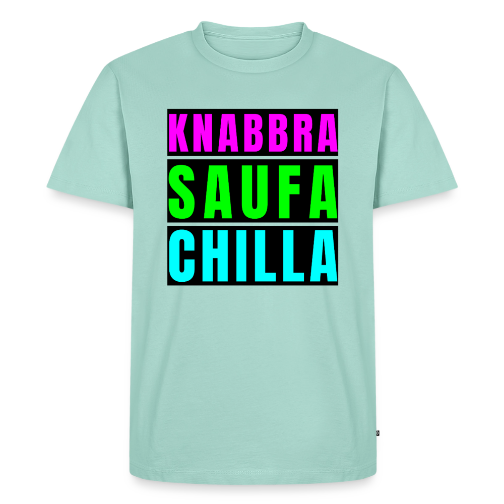 Knabbra Saufa Chilla Design – Männer Premium T-Shirt - Mint 