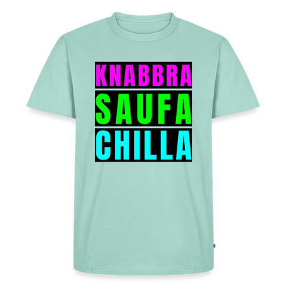 Knabbra Saufa Chilla Design – Männer Premium T-Shirt - Mint 