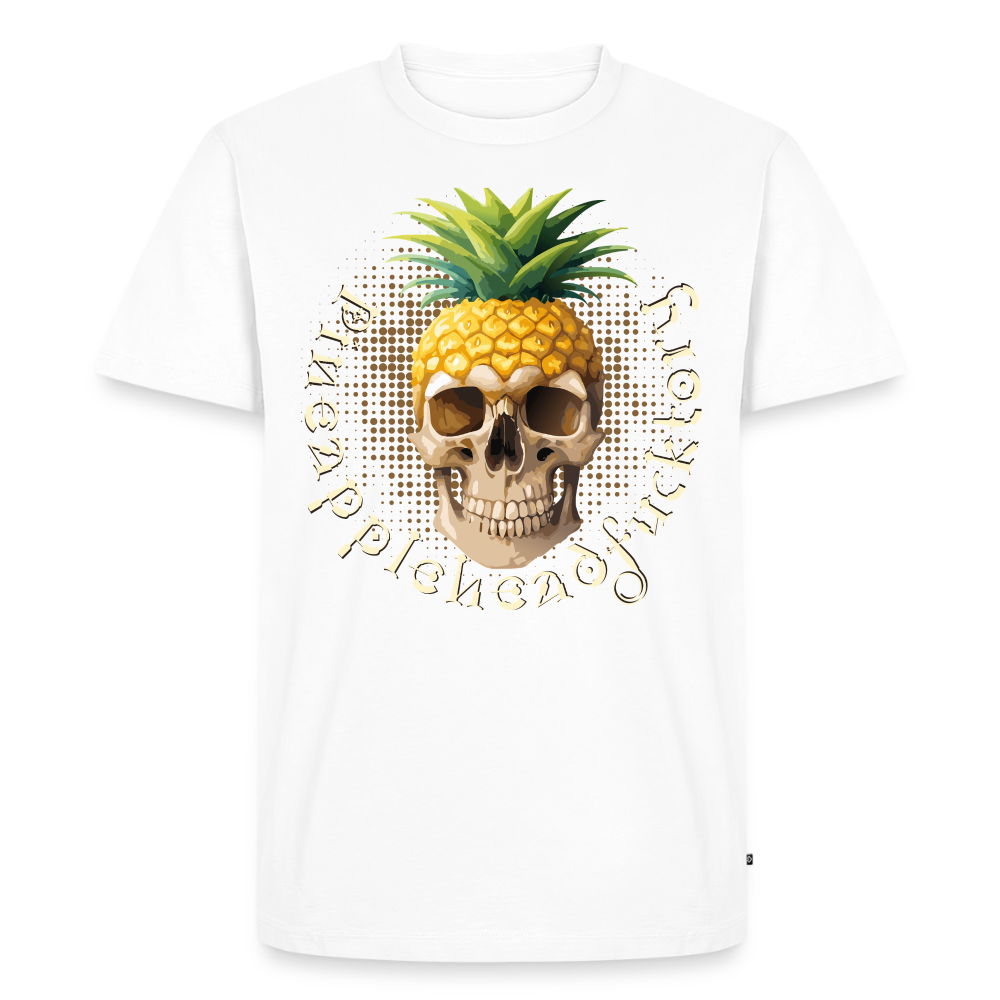 Pineapple Skull Design - Männer Premium T-Shirt - Weiß